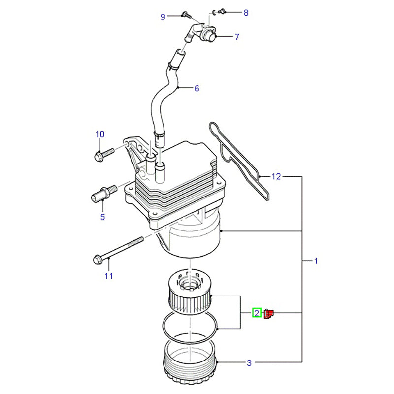 Genuine Cartridge Oil Filter Set to suit 2.4L VH / VJ / VM Ford Transit XS7Q6744AA / 1088179