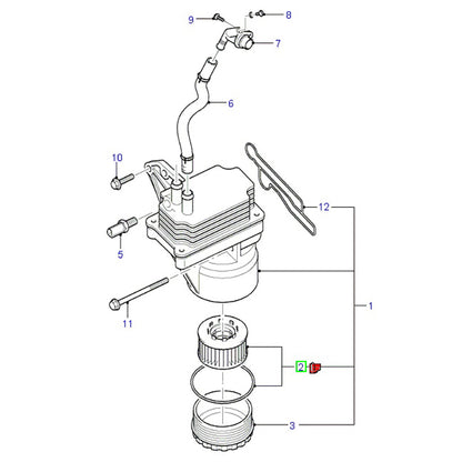 Genuine Cartridge Oil Filter Set to suit 2.4L VH / VJ / VM Ford Transit XS7Q6744AA / 1088179