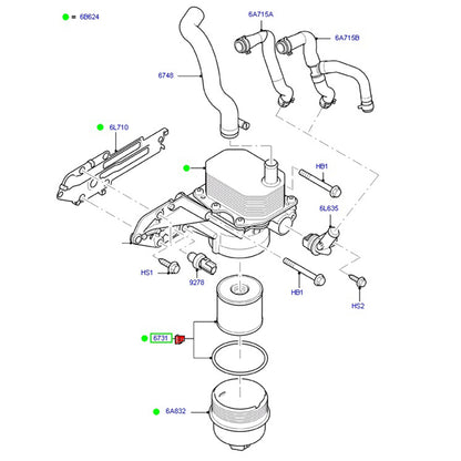 Genuine Cartridge Oil Filter Set to suit 2.4L VH / VJ / VM Ford Transit XS7Q6744AA / 1088179