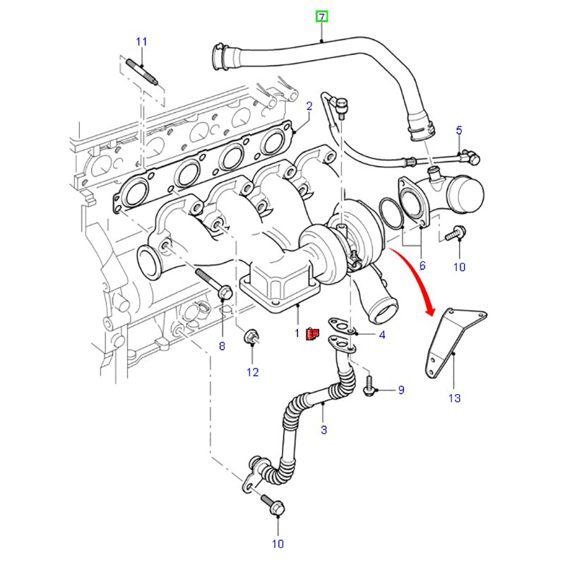 Engine Breather Hose - Turbo Charger Hose To Suit Ford Transit VH/VJ YC1Q6A886AD / 1096488