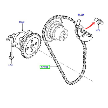 Genuine Oil Pump Chain to suit VH / VJ / VM Ford Transit YC1Q6A895BA / 1097626