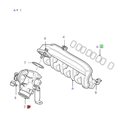 Intake Manifold Gasket Set (x8) to suit VH / VJ / VM Ford Transit XS7Q8665AA / 1138392