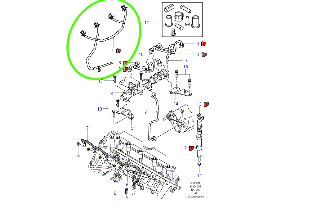 Fuel Injector Return / Leak Off Line Assy to suit VH / VJ 2.4L Ford Transit 4C1Q9K022AB / 1330145