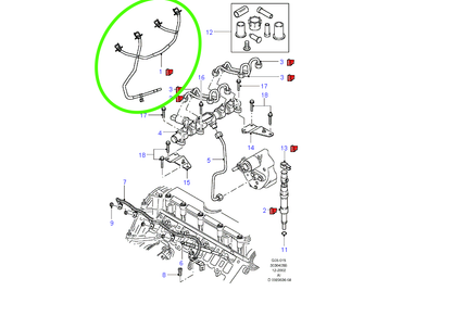 Fuel Injector Return / Leak Off Line Assy to suit VH / VJ 2.4L Ford Transit 4C1Q9K022AB / 1330145