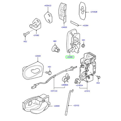 Door Handle Rear Barn Outer R/H To Suit VH/VJ/VM Ford Transit 4C16V22400BA / 1337127