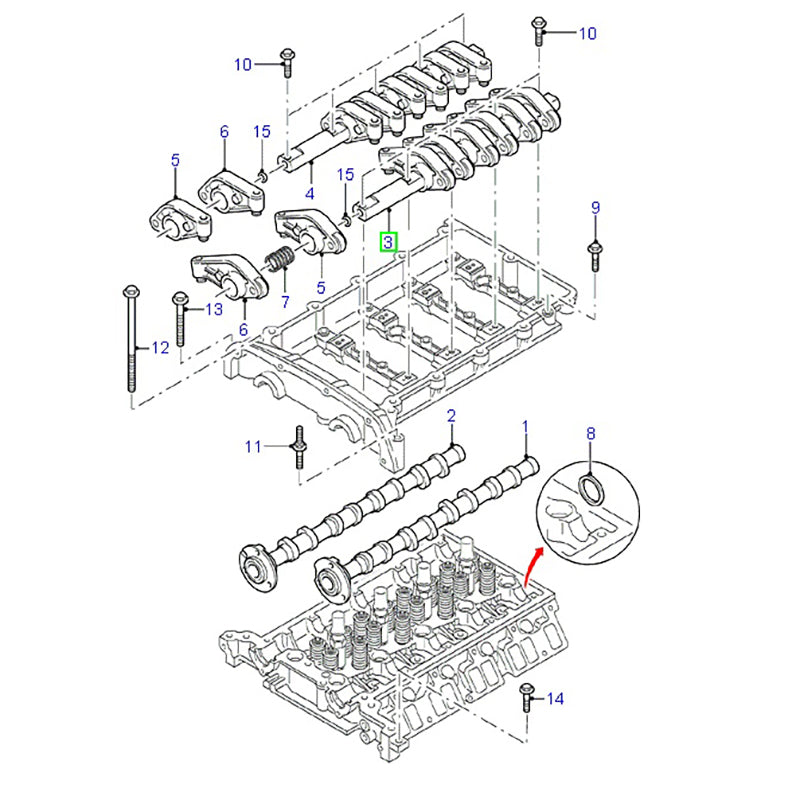 Inlet Rocker Arm Shaft to suit Cylinder Head on 2.4L VH / VJ Ford Transit XS7Q6A557AC / 1337351