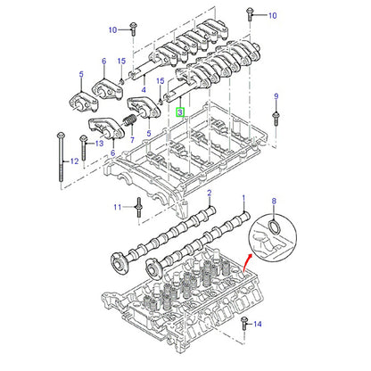 Inlet Rocker Arm Shaft to suit Cylinder Head on 2.4L VH / VJ Ford Transit XS7Q6A557AC / 1337351