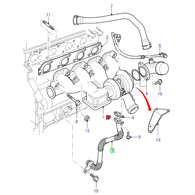 Turbo Oil Return Pipe To Suit Ford Transit VH/VJ 1C106K677AB / 1352010