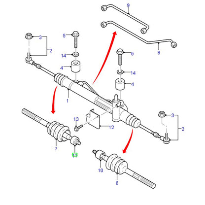 Left Hand Rack End Joint 20mm Normal Load to suit VH / VJ / VM Ford Transit 6C113L519BA / 1370710