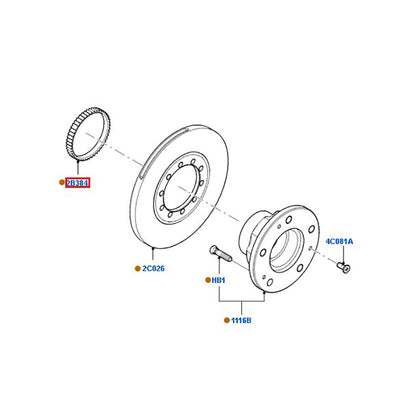 Rear Brake ABS Sensor Ring to suit VM Ford Transit 6C112B384CA / 1371450