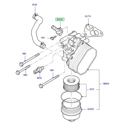 Genuine Thermostat Assembly for Oil Cooler to suit 2.4L VM Ford Transit 6C1Q6L635AB / 1372333