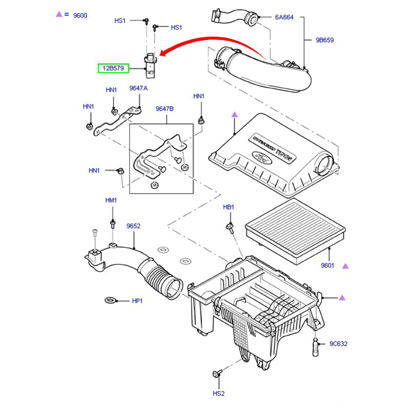 Mass Air Flow Sensor / MAF Sensor to suit VM Ford Transit 6C1112B579AA / 1376235