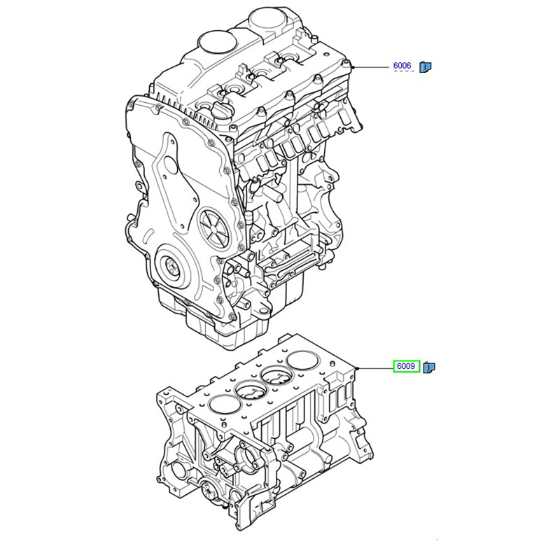 Genuine Complete Short Engine Assembly (inc sump & oil pump ) to suit 2.4L VM Ford Transit 6C1Q6011EB / 1376421