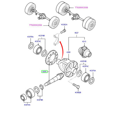 Genuine Crown Wheel & Pinion Set Assembly 3.73 Ratio Single Rear Diff for Ford Transit VM 2.3L