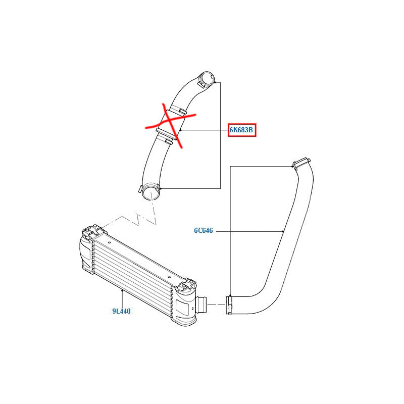 Genuine Ford Intercooler Hose To Suit VH VJ VM Ford Transit 6C166K683AC / 1420864