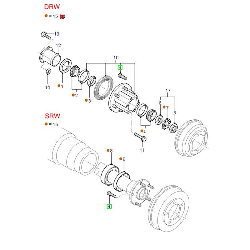 Rear Wheel Stud / Bolt M14 x 60mm to suit VH / VJ / VM Ford Transit W711021S439 / 1430466