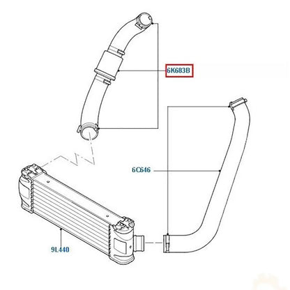 Genuine Intercooler Hose R/H No Baffle suits 2.4 RWD VM Ford Transits 6C116K683DE / 1440262