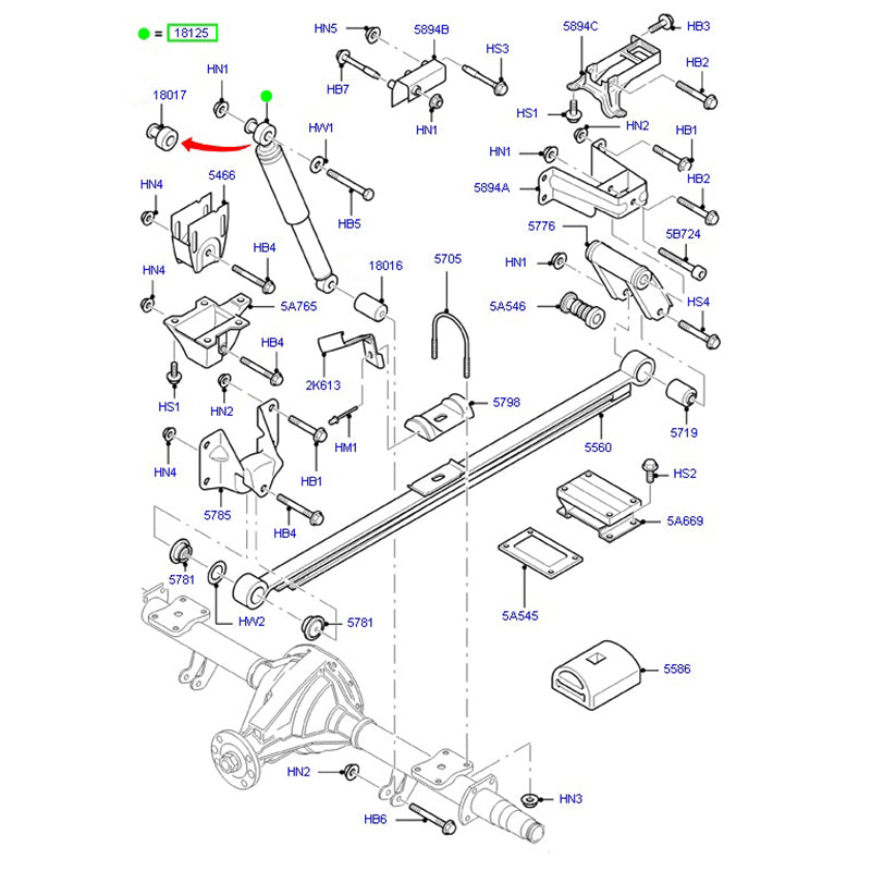 Rear Shock Absorber to suit 300-350Series  VM Ford Transit 6C1118080KB / 1485419