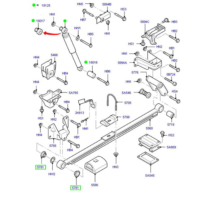 Rear Leaf Spring Eye Forward Bush to suit VM Ford Transit 6C165781BB / 1453843