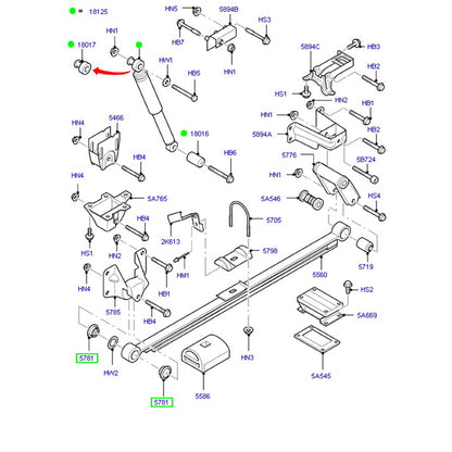 Rear Leaf Spring Eye Forward Bush to suit VM Ford Transit 6C165781BB / 1453843