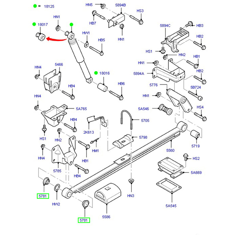 Genuine 2 x Rear Spring Eye Bush - Forward Bush to suit VM Ford Transit 6C115781CA / 1453844