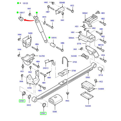 Genuine 2 x Rear Spring Eye Bush - Forward Bush to suit VM Ford Transit 6C115781CA / 1453844