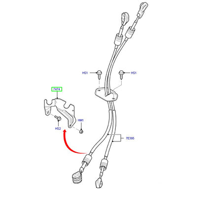 Gear Change Cable support Bracket to suit VMT6 FWD 6 Spd Ford Transit 8C1R7474KB / 1468442