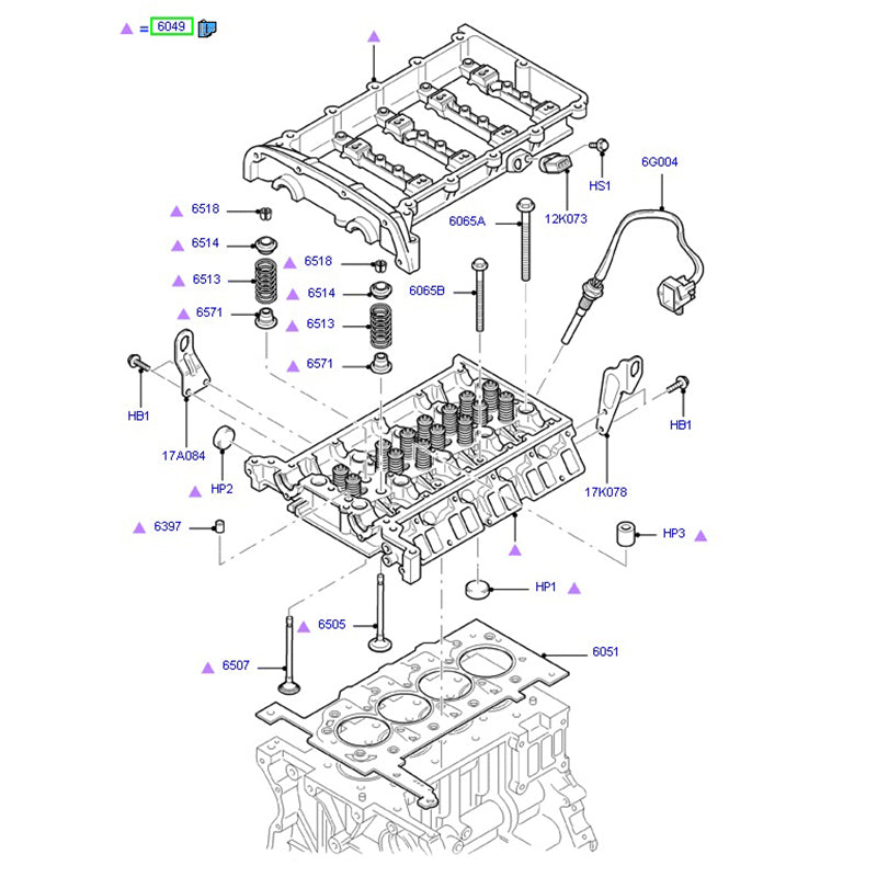 Genuine New Fully Dressed Cylinder Head Assembly (with Valves & Springs) to suit 2.4L VM Ford Transit 6C1Q6C032CA / 1475887