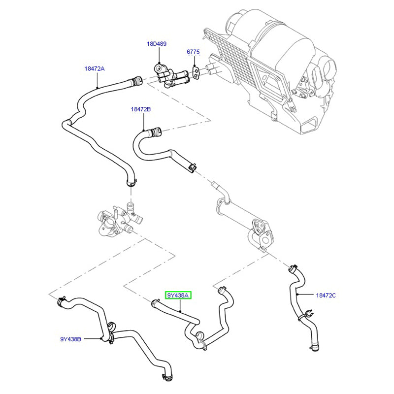 Heater / EGR Hose To Suit Ford Transit VM 2.4L 8C119Y438AA / 1485411