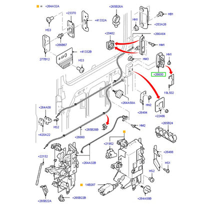 Sliding Door Outer Handle Right Hand Door To Suit VH/VJ/VM Ford Transit YC15V26600AN / 1494057