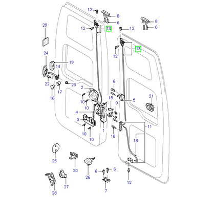 Rear Door Top Catch & Cable To Suit VH / VJ / VM Ford Transit YC15V43287BH / 1494096