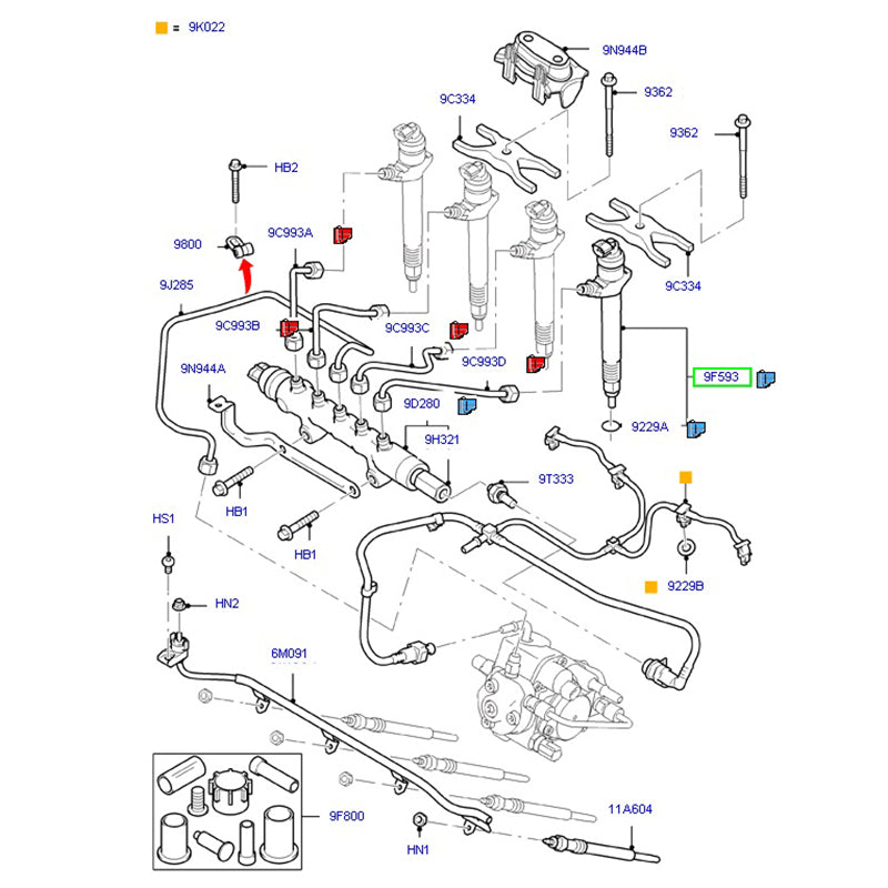 Genuine Denso Diesel Fuel Injector to suit VM 2.2L & 2.4L Ford Transit 6C1Q9K546BC / 1495919