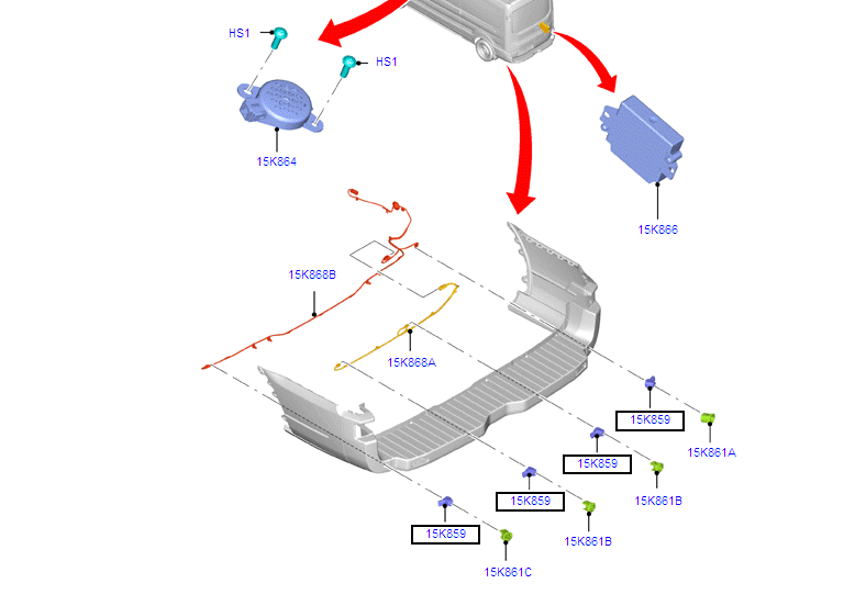 *Parking sensor VO/VN Ford Transit GK2T15K859EA / 2018396
