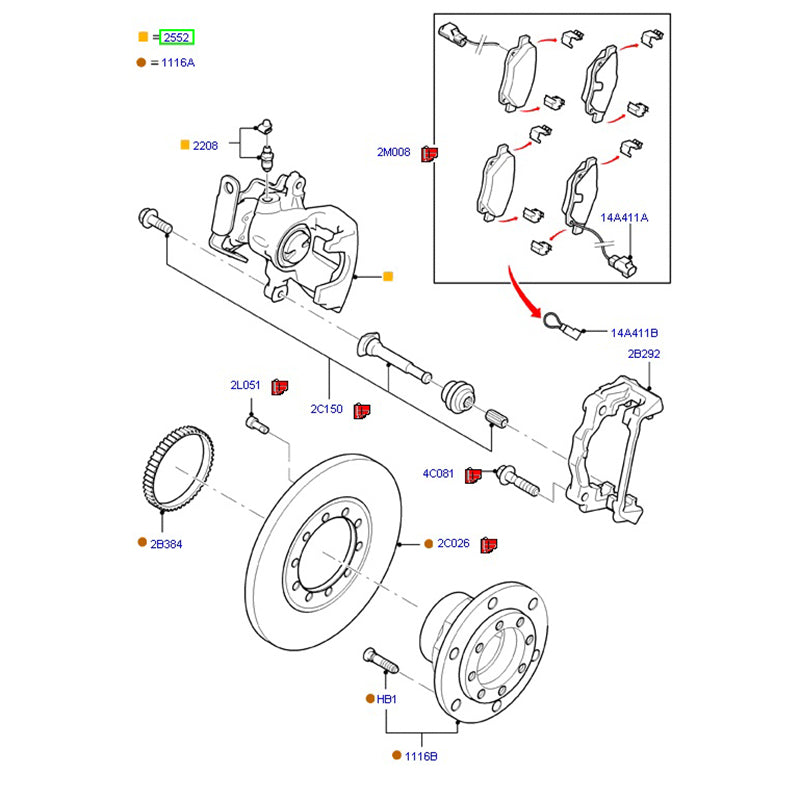 Genuine Complete R/H Rear Brake Caliper Assembly Normal Load To Suit VM Ford Transit 6C112552AD / 1521632