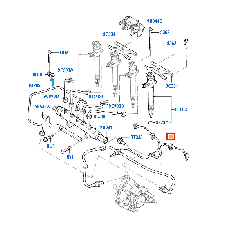 Fuel Injector Leak Back Pipe Assembly to suit VM 2.4L RWD Ford Transit 8C1Q9K022AC / 1521640