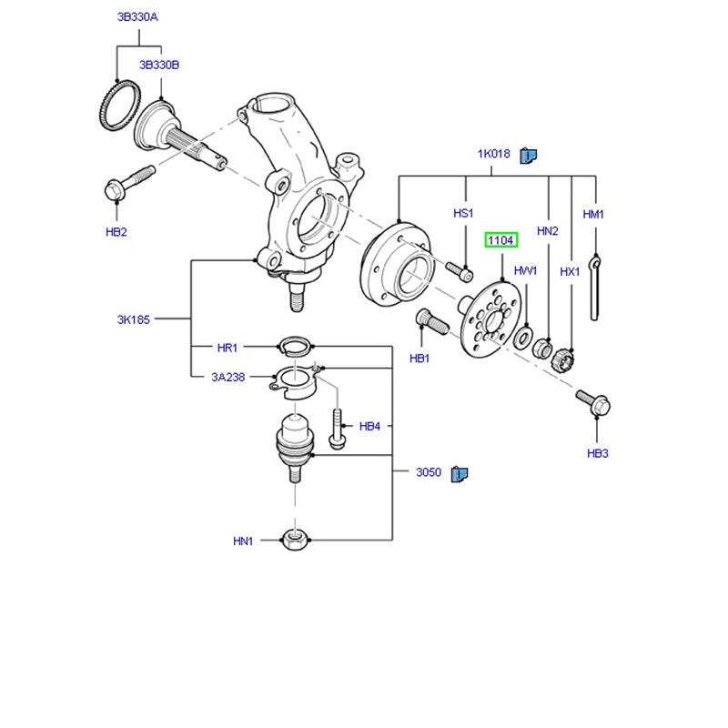 Front Hub Assembly / Drive Flange - Max Load DRW to suit VM Ford Transit 6C111104DC / 1530012