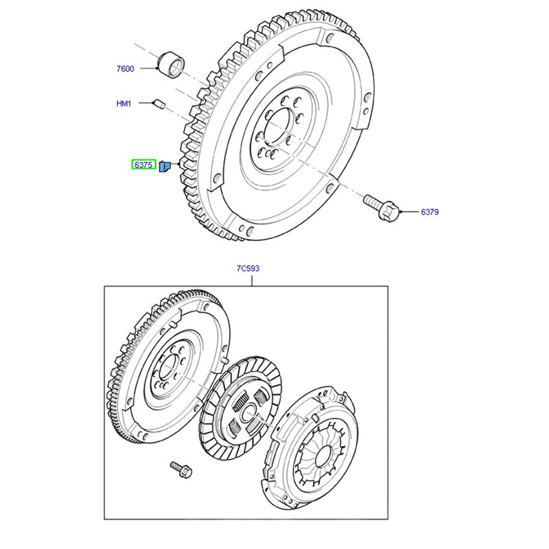 Genuine Solid / Single Mass Fly Wheel 6 Speed suits VJ & VM Ford Transit RWD 2.4L