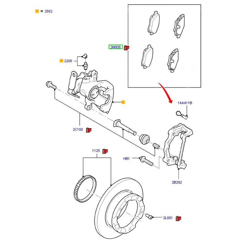 Rear Brake Pad Set to suit VM RWD 350 Series Ford Transit  6C112M008AA / 1554524