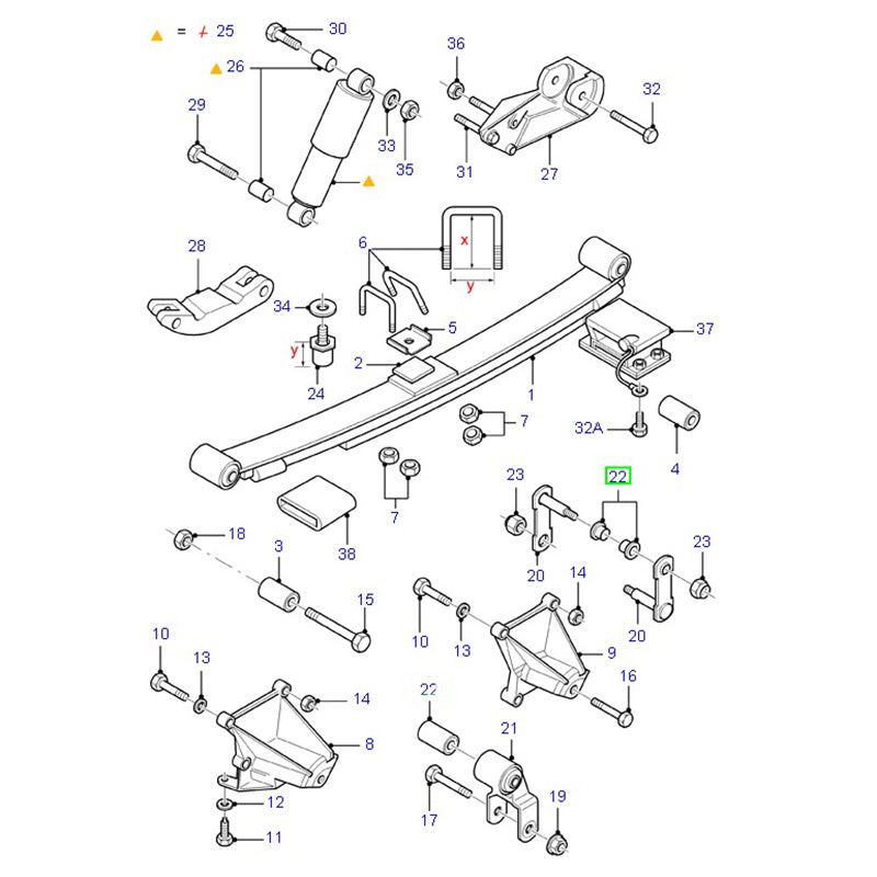 Rear Spring Rear Shackle Bush to suit VG Ford Transit 78VB5A546AA / 1575214