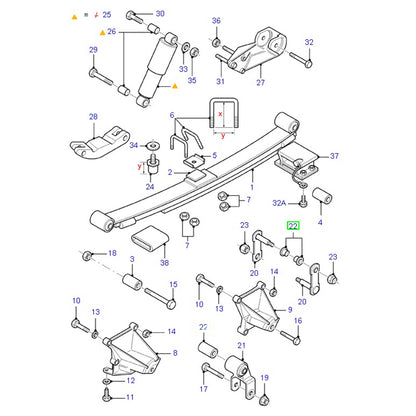 Rear Spring Rear Shackle Bush to suit VG Ford Transit 78VB5A546AA / 1575214