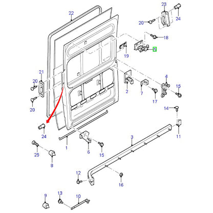 Sliding Door Roller - Left Hand Upper to suit VJ, VH, VM Ford Transit Vans 1639910 / YC15V25029AF