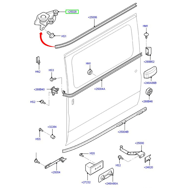 Sliding Door Roller - Left Hand Upper to suit VJ, VH, VM Ford Transit Vans 1639910 / YC15V25029AF