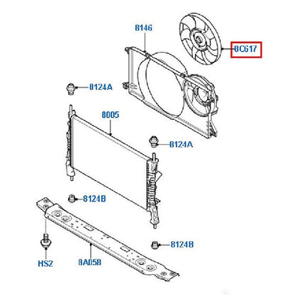 Genuine Radiator Fan & Viscous Clutch Assembly to suit 2.2L / 2.4L VM Ford Transit Van