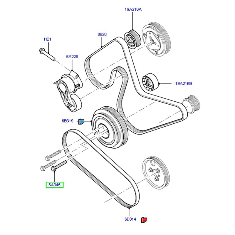 Genuine Harmonic Balancer Pulley Bolt to suit 2.2L / 2.4L VH / VJ / VM / VO Ford Transit BK2Q6A345AA / 1697695