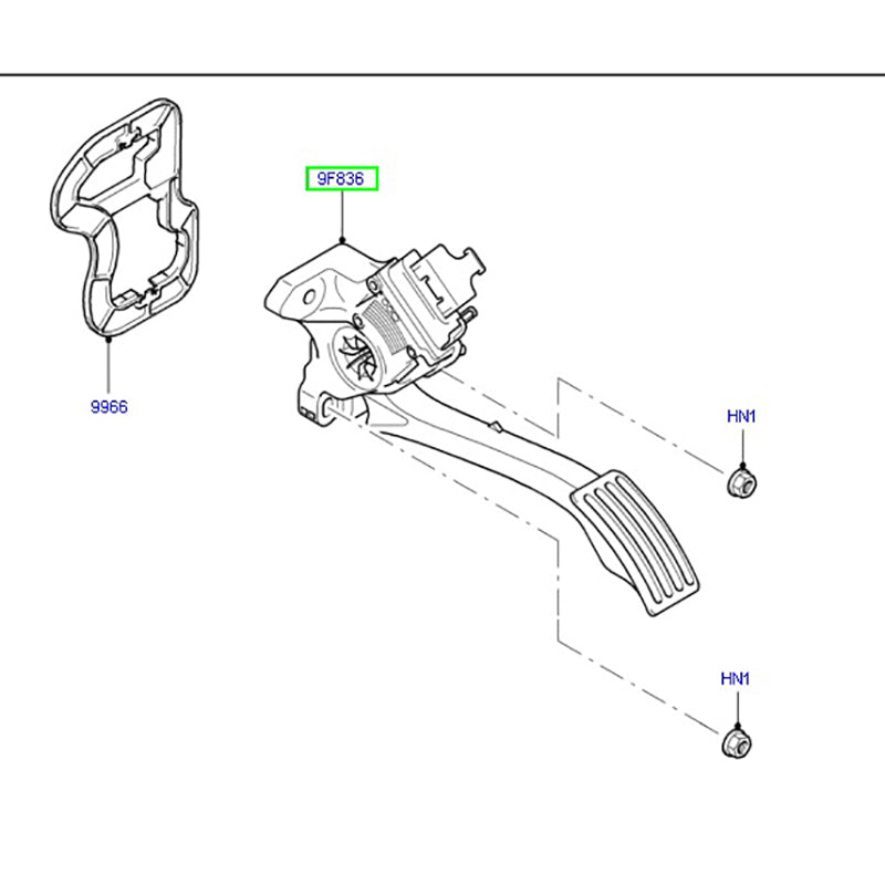 Accelerator Pedal / Accelerator Throttle Pedal suits VM 2.4 RWD Ford Transits 6C119F836CD / 1723927