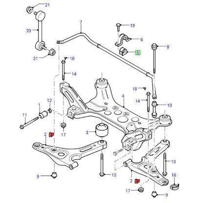 Front Sway Bar D Bush 20mm Dia to suit VH / VJ / VM Ford Transit 3C115484CB / 1748361