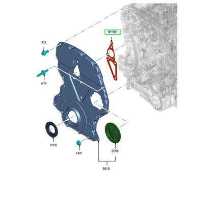 Water Way / Timing Cover / Housing Cover Gasket to suit Ford Transit VM 2.2L models 2006 - 2013*