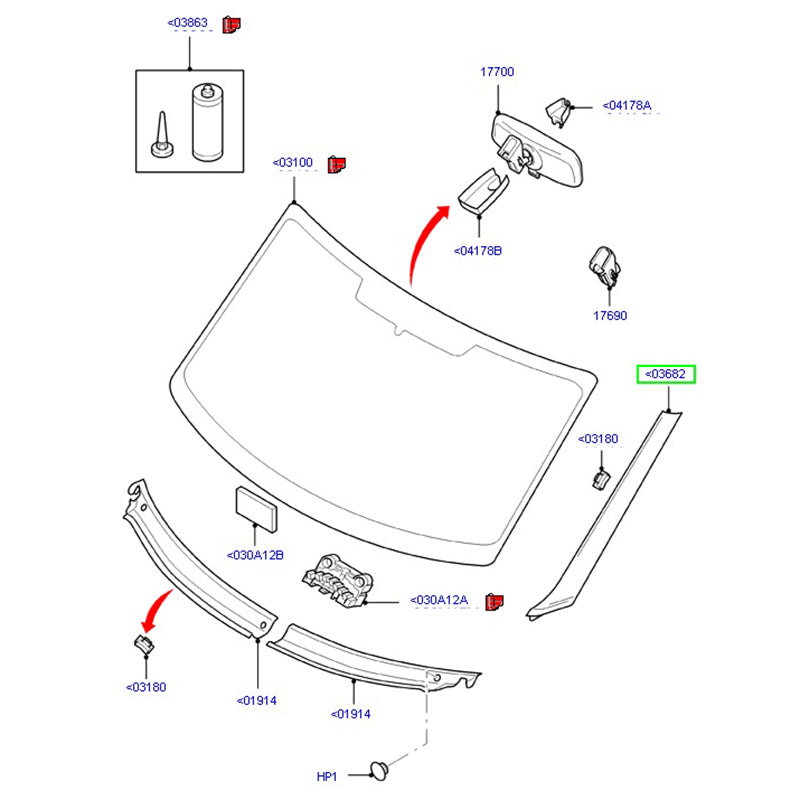 Genuine Passenger Side / Left Hand Screen Moulding / Windscreen Moulding to suit VM Ford Transit Vans 6C11V03683AHYYGY /  1755018