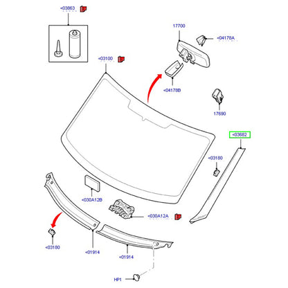 Genuine Passenger Side / Left Hand Screen Moulding / Windscreen Moulding to suit VM Ford Transit Vans 6C11V03683AHYYGY /  1755018