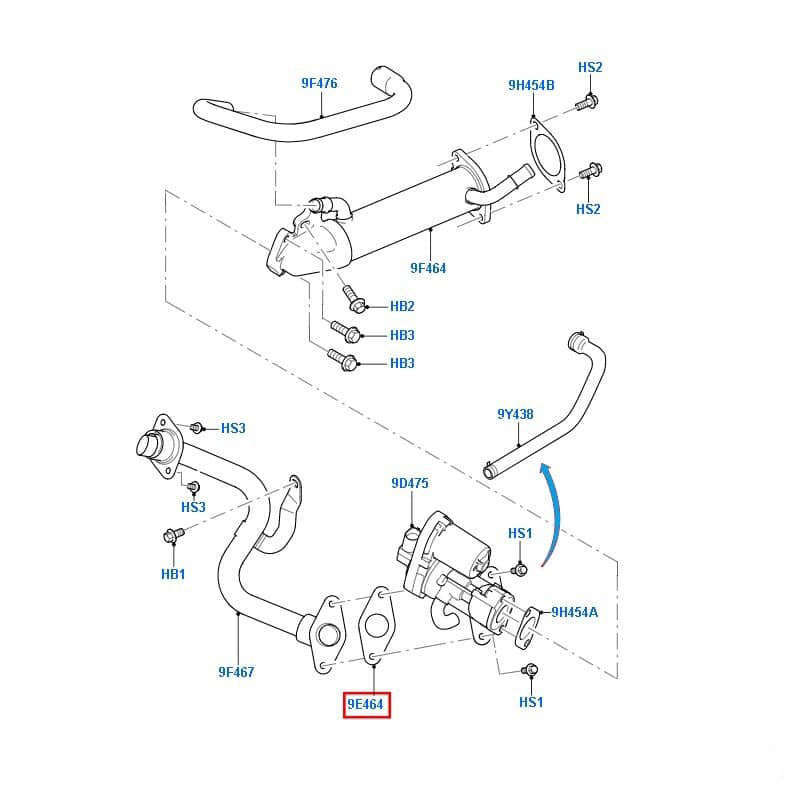 Genuine Ford EGR Gasket to suit VM / VO Ford Transit 6C1Q9D468AB / 1758593